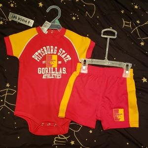 Pittsburgh State athletic baby outfit